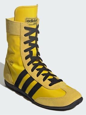 adidas Japan H Shoes M6/W7 Yellow and Black High-Top Boxing Sneaker